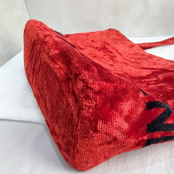 Fendi 復古紅絨面字母托特包 
