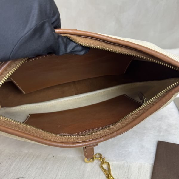 Hermès Trim 31金棕金釦拼帆布 