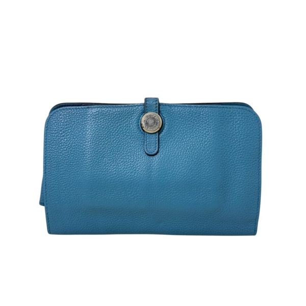 HERMÈS Béarn 牛仔藍長夾 