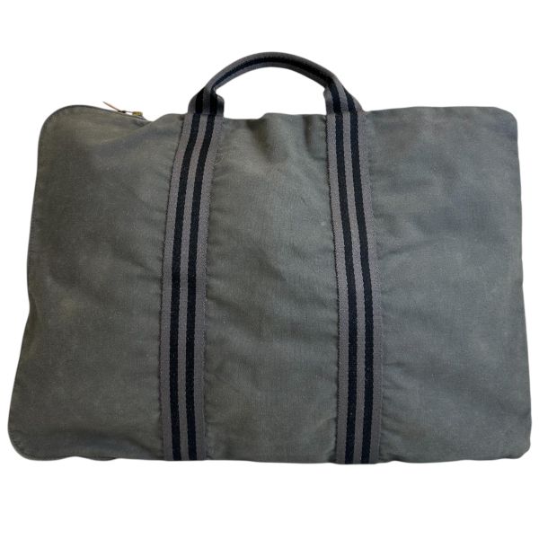 Hermès 愛馬仕 灰色帆布Fourre Tout Porte Documents 商務包 