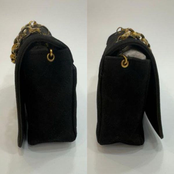 Chanel 中古款迷你麂皮雕花鏈條黛妃包 