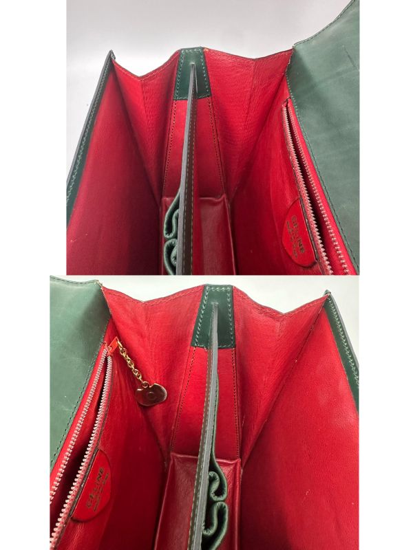 Celine Vintage 綠色蜥蜴皮手提包 