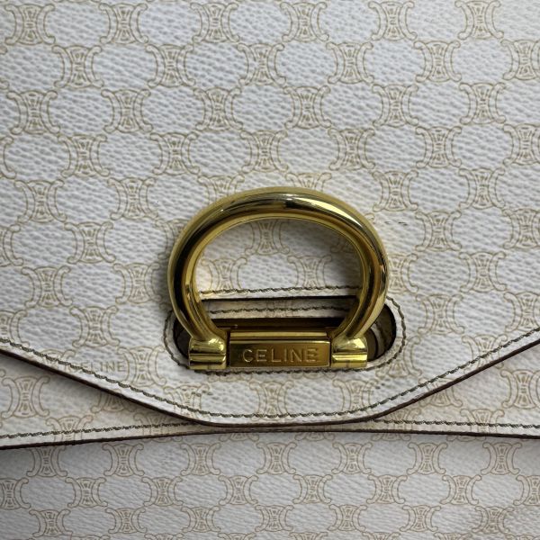 Celine 白色老花雙子星手提包 