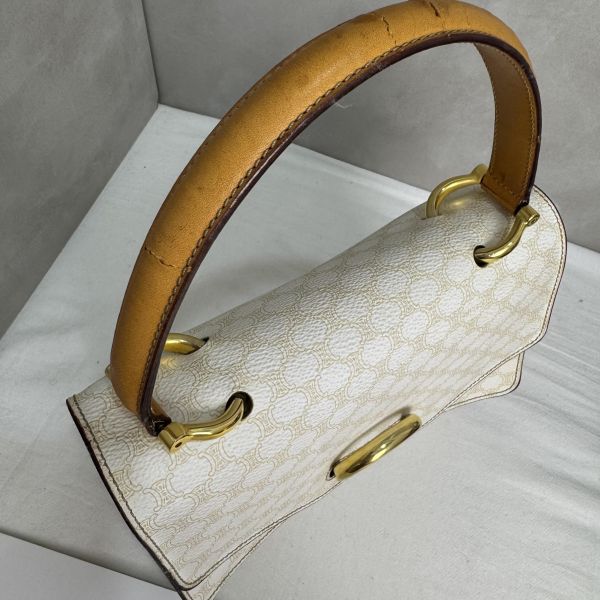 Celine 白色老花雙子星手提包 