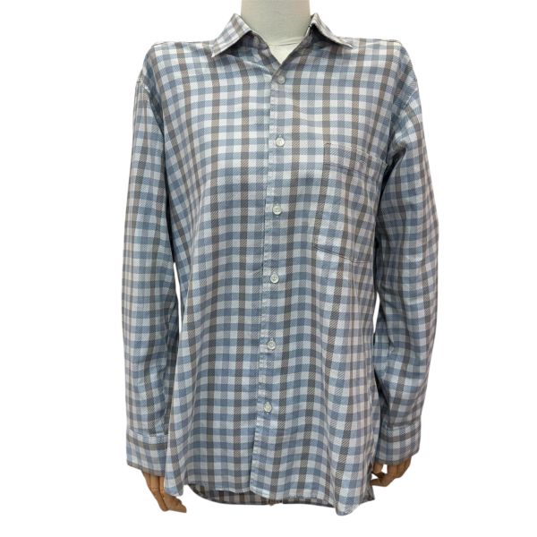 Dior 藍灰格紋襯衫 