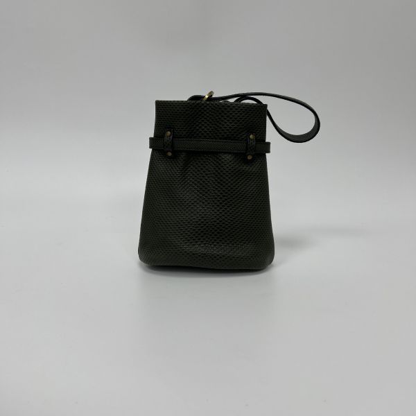 Gucci皮革迷你水桶包 