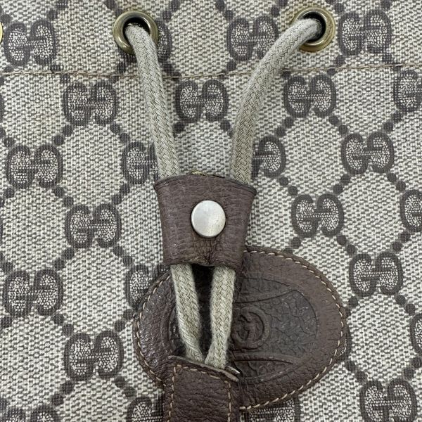 Gucci 古馳 復古 GG Supreme 抽繩手拿包/束口袋 