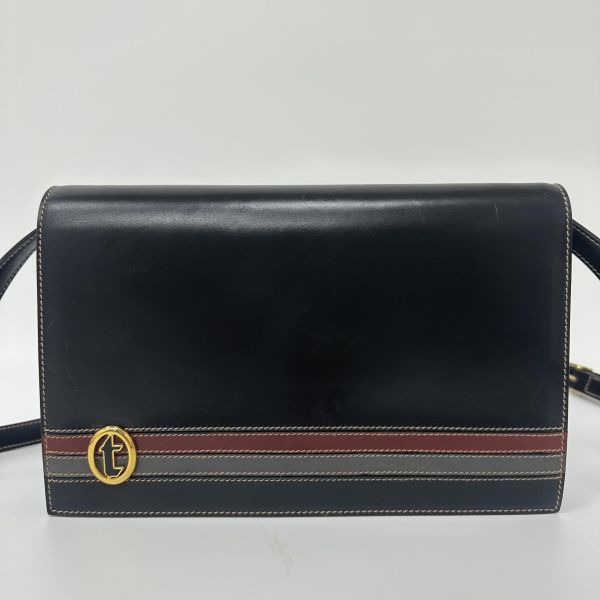 Testini 鐵獅東尼 黑色皮革斜背包 