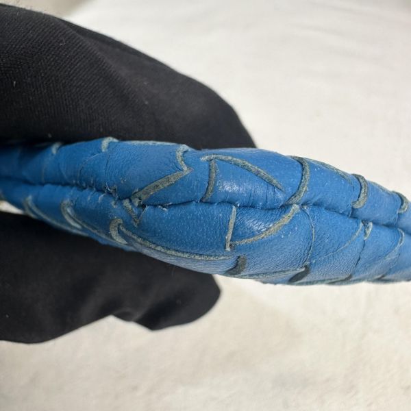 Bottega Veneta 中古藍色小編織多功能手機包 