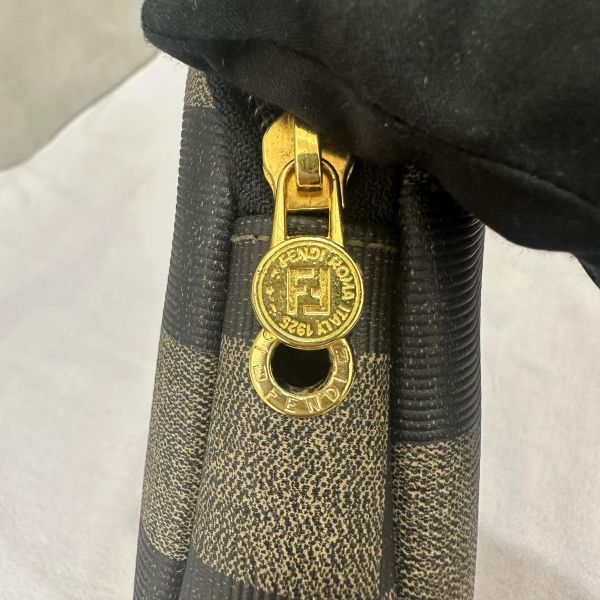 Fendi復古格紋化妝包萬用收納包 