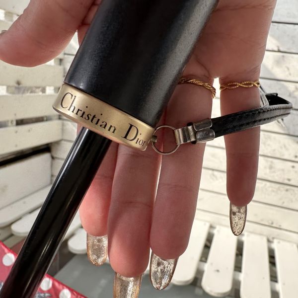 Dior 迪奧 法式復古 巴洛克風 紅白點點 華麗遮陽傘/雨傘 