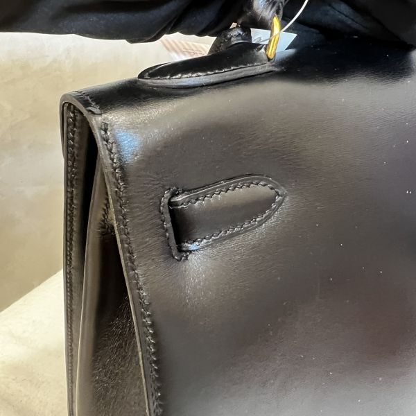 Hermès Kelly 32 黑色金扣 