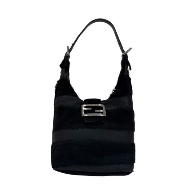 FENDI 馬毛黑色肩包 