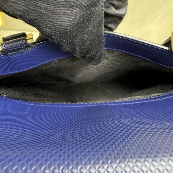 Bottega Veneta 藍黑雙色復古手提包 