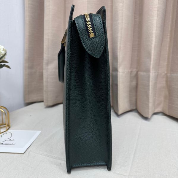 LV 綠色全皮公文包 