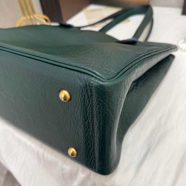 Hermès 墨綠山羊皮肩背包 