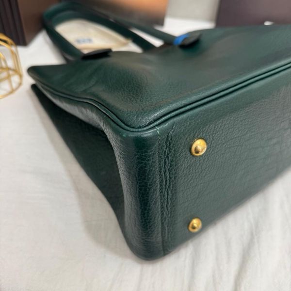 Hermès 墨綠山羊皮肩背包 