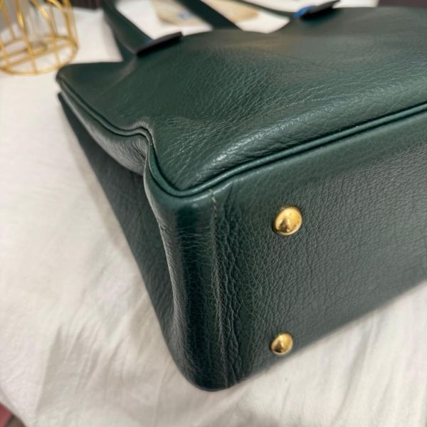 Hermès 墨綠山羊皮肩背包 