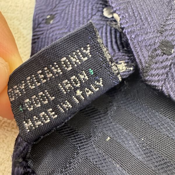 Burberry 藍 點點小logo 領帶 領結 絲綢（中古） 