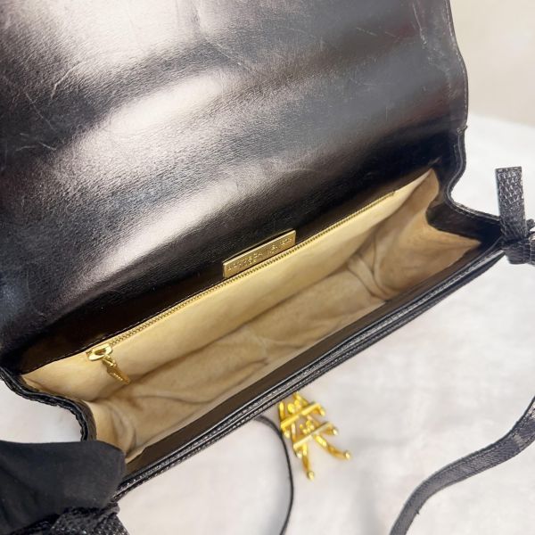 Bottega Veneta 黑色蜥蜴皮晚宴包 