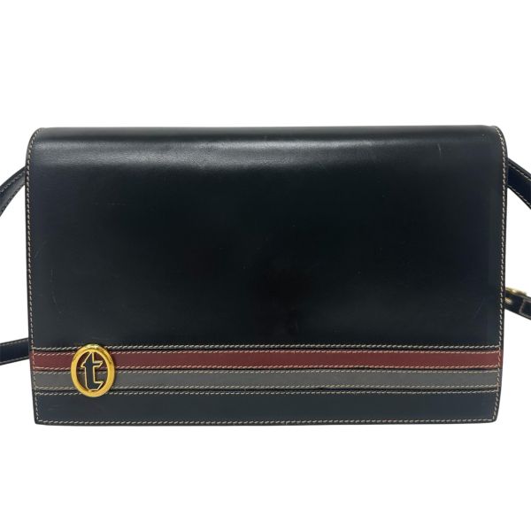 Testini 鐵獅東尼 黑色皮革斜背包 