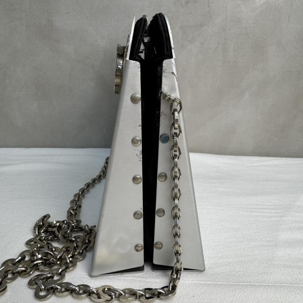 Ferragamo Gancini AU-21 6717 銀色鋁製單肩包 