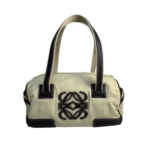 LOEWE Anagram 帆布皮革拼接波士頓包/手提包 