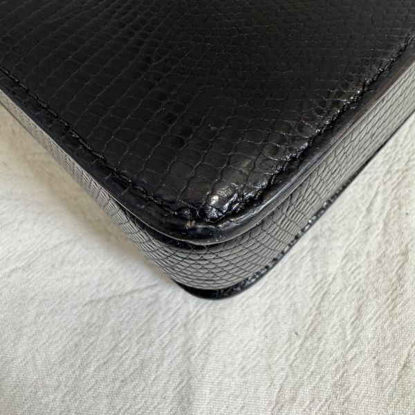 Gucci Vintage Lizard Leather Shoulder Bag 黑色蜥蜴皮單肩包 