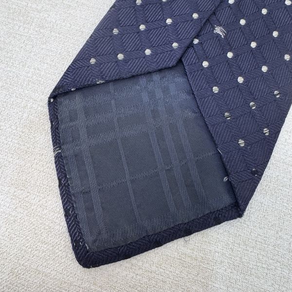 Burberry 藍 點點小logo 領帶 領結 絲綢（中古） 