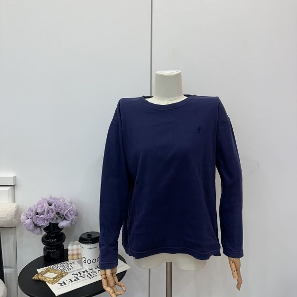 YSL 深藍色圓領衛衣 