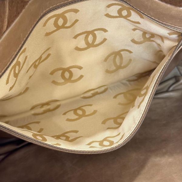 CHANEL 棕色皮草托特包 