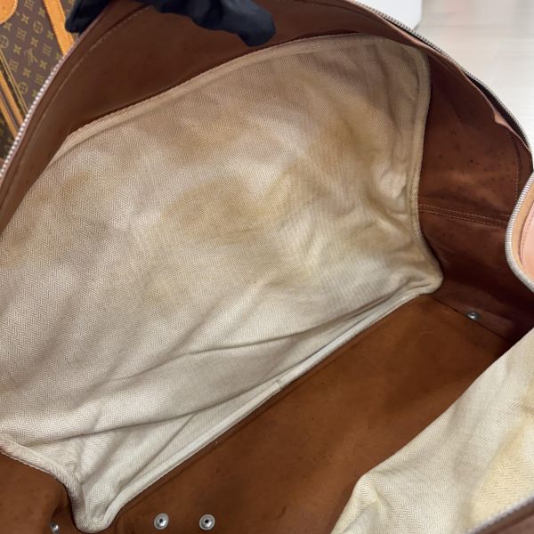 Hermès 棕色拼接旅行箱包 