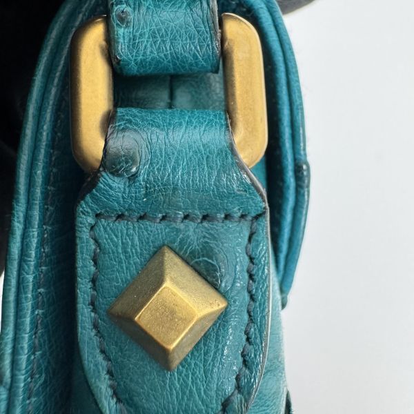 Gucci 竹節細節鴕鳥皮肩背包 