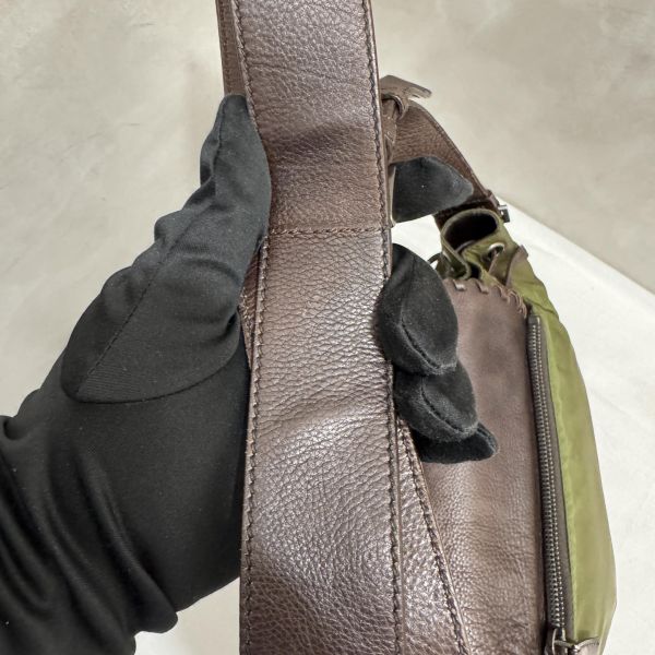 Prada 普拉達 Archive 尼龍皮革拼接郵差包 