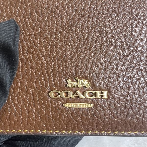COACH 經典LOGO卡袋皮夾棕色 