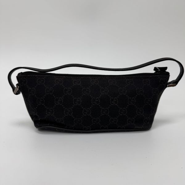 Gucci 黑色老花腋下包 