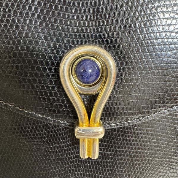 Gucci Vintage Lizard Leather Shoulder Bag 黑色蜥蜴皮單肩包 
