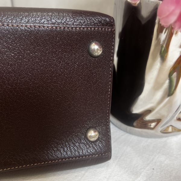 Hermès  深咖銀扣 