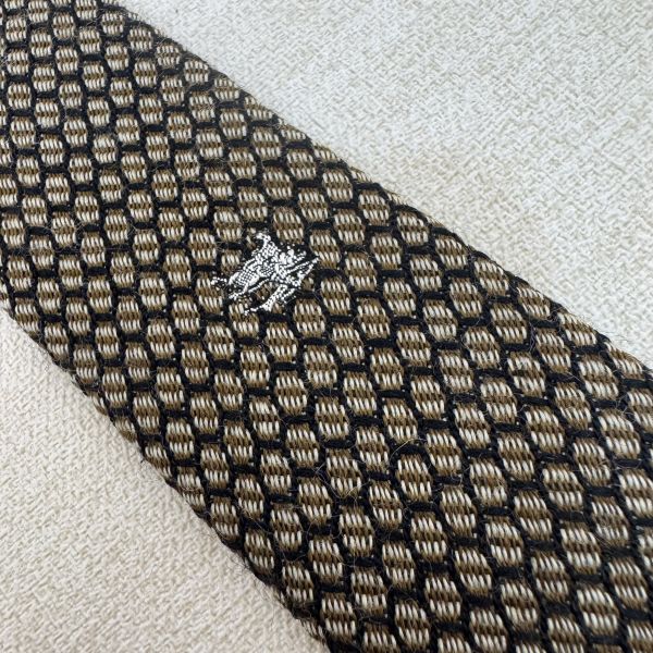 Burberry 棕紅 網格小刺繡 領帶 領結 （中古） 