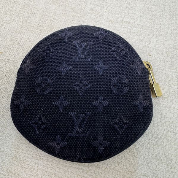 Louis Vuitton 黑色提花布零錢包 