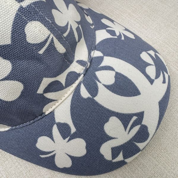 Chanel 藍色 幸運草雙C logo 棒球帽 