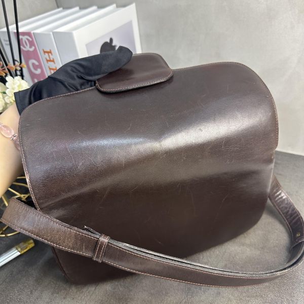 Gucci 馬銜扣 (Horsebit) 復古棕色皮革單肩包* 