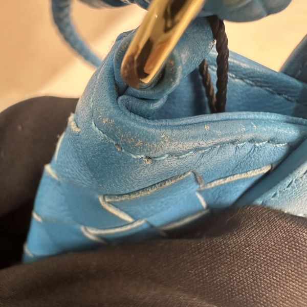 Bottega Veneta 中古藍色小編織多功能手機包 