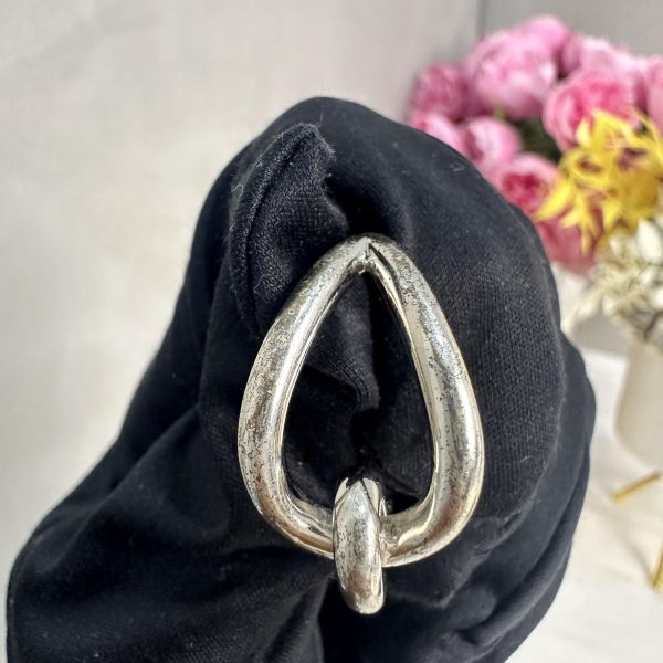 Hermes 中古銀色扭結絲巾環絲巾扣 