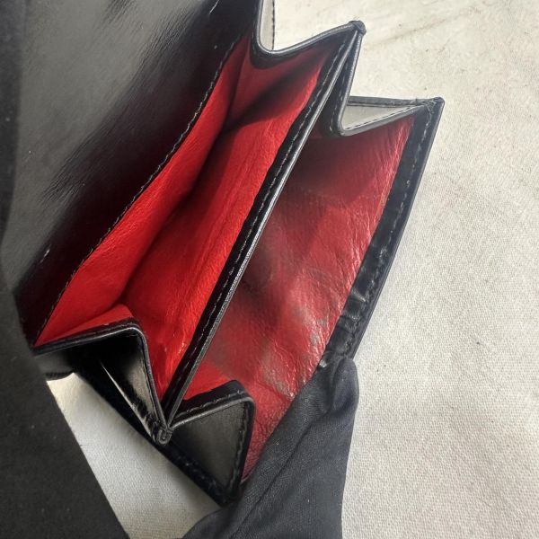 GUCCI 中古 黑色金扣G LOGO 短夾 