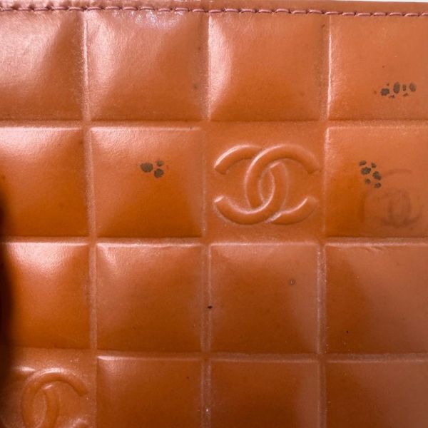 Chanel Chocolate Bar 橘色巧克力格手拿包 