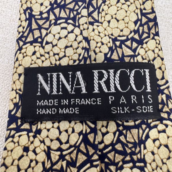 Nina Ricci 米黃 花卉 領帶（中古） 
