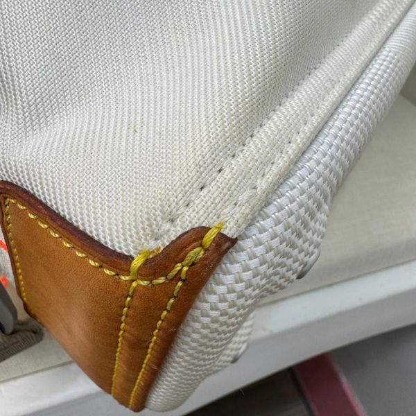 Louis Vuitton Damier geant vintage 螢光橘線條縮口水桶包 