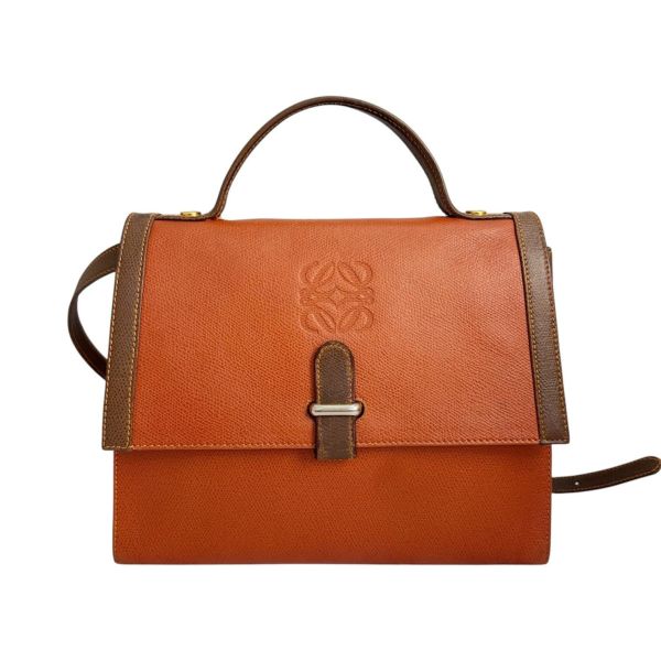 Loewe復古拼色兩用手提 肩背包 