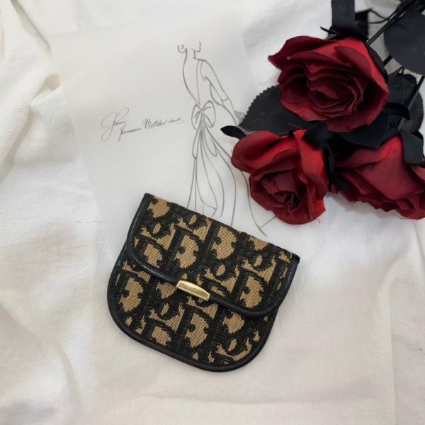 DIOR 迪奧 翻蓋式老花零錢包 